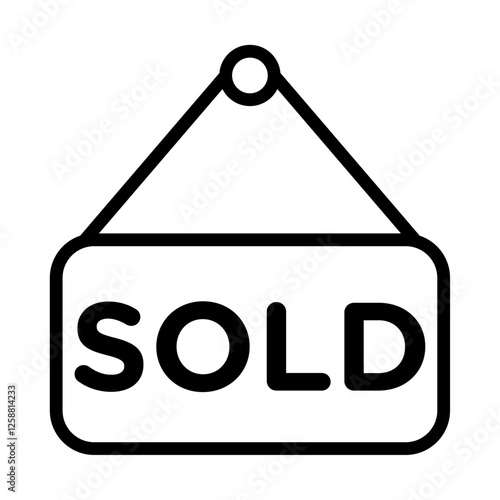 Sold icon Outline vector symbol sign