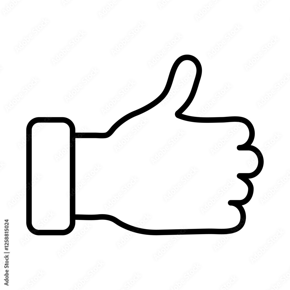 Thumbs Up icon Outline vector symbol sign Thumbs Up icon Outline vector symbol sign