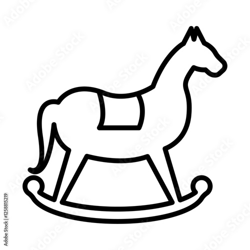 Toy horse rocking chair icon Outline vector symbol sign