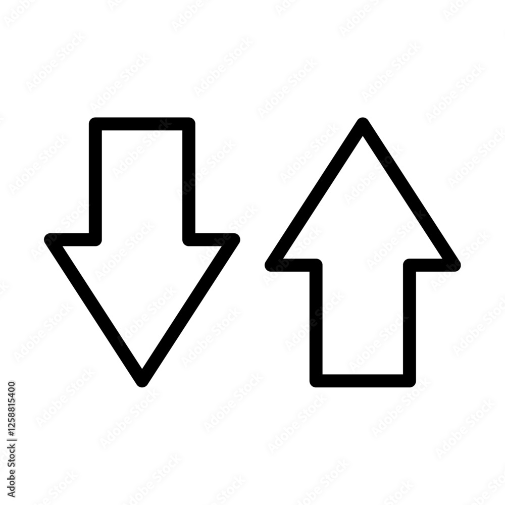 Up and down arrows icon Outline vector symbol sign Up and down arrows icon Outline vector symbol sign