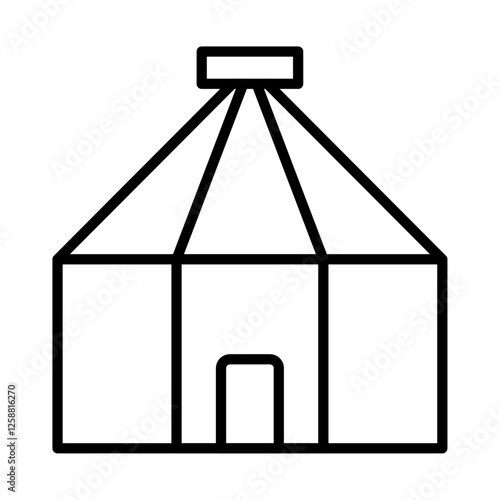 Yurt Icon Outline vector symbol sign