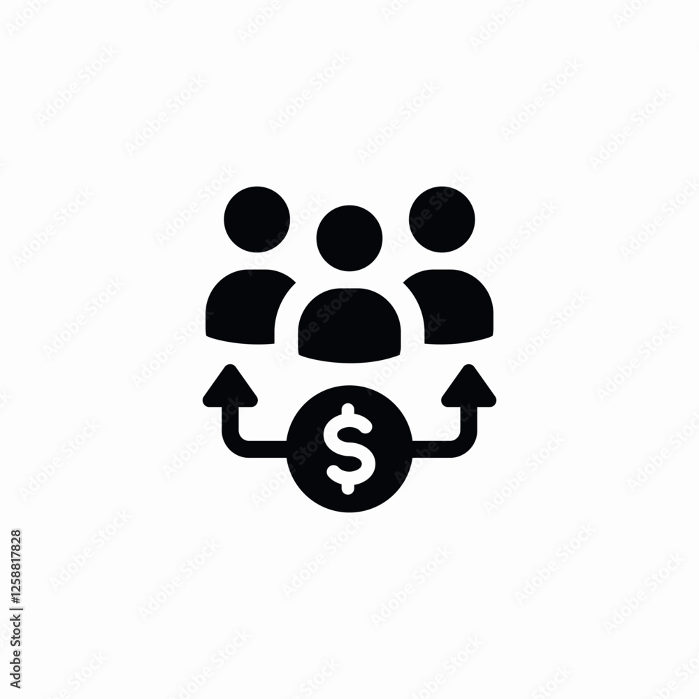 team financial share icon sign vector team financial share icon sign vector