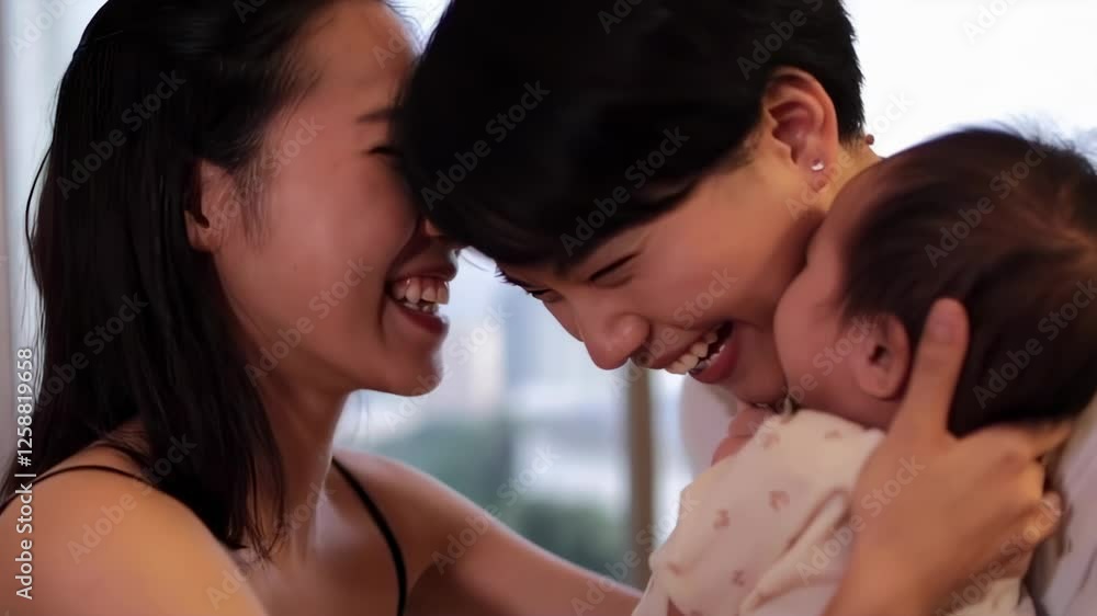 Mothers sharing a tender moment with their baby Mothers sharing a tender moment with their baby