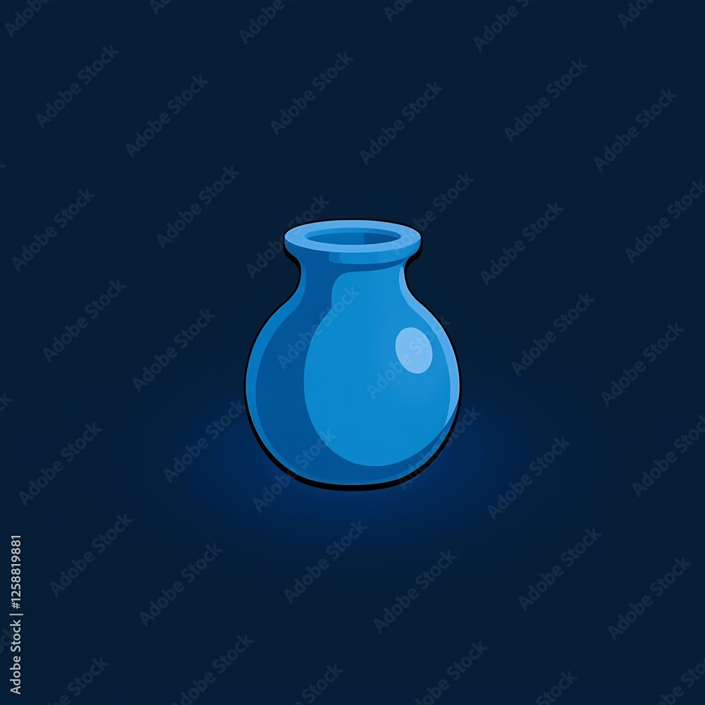 An minimalistic image of a blue vase with a matte finish. The background is a midnight black color, adding depth and contrast. An minimalistic image of a blue vase with a matte finish. The background is a midnight black color, adding depth and contrast.