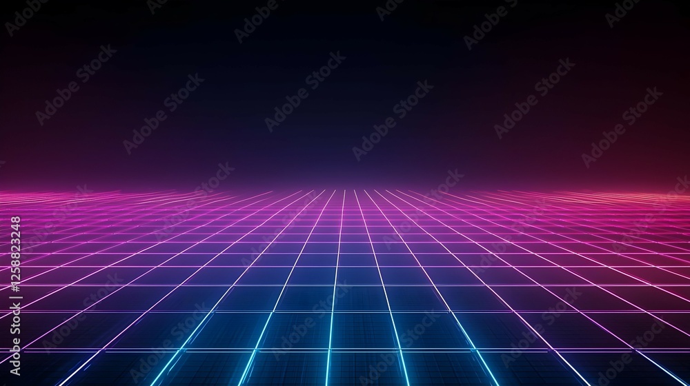 Abstract Futuristic Grid with Neon Pink and Blue Lights Abstract Futuristic Grid with Neon Pink and Blue Lights