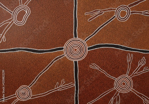 Wallpaper Mural Australian Aboriginal dot painting art dreaming of a landscape. abstract Modern Aboriginal dot painting background Torontodigital.ca