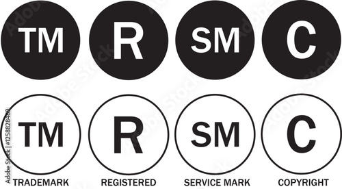 A collection of trademark, copyright, and service mark symbols, including the ® (Registered), © (Copyright), ™ (Trademark), and ℠ (Service Mark), representing intellectual property rights.