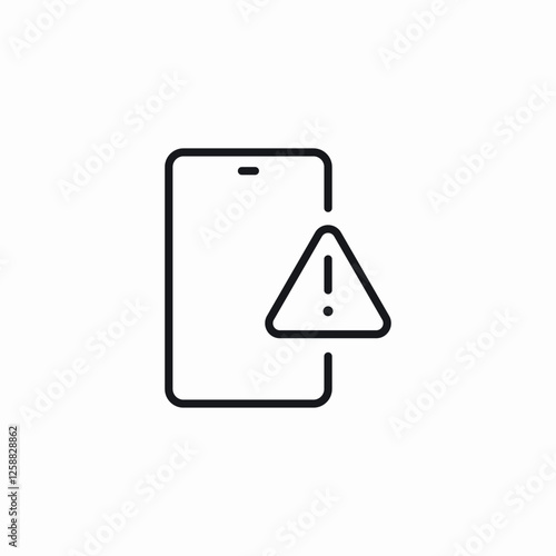 smartphone warning icon sign vector