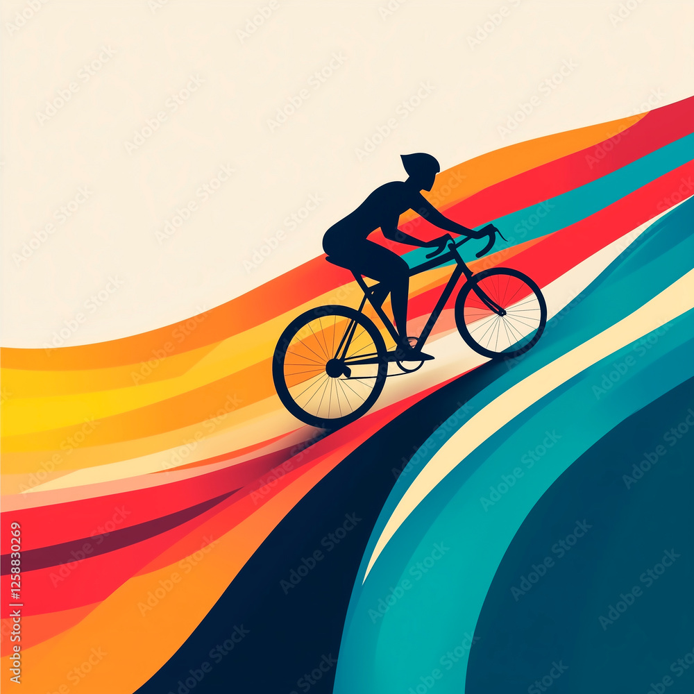 Fototapeta premium abstract and realistic background of minimalist cycling