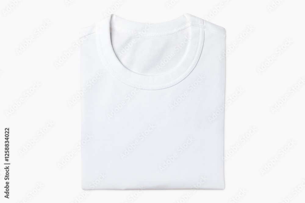 White folded t-shirt, casual fashion with design space White folded t-shirt, casual fashion with design space