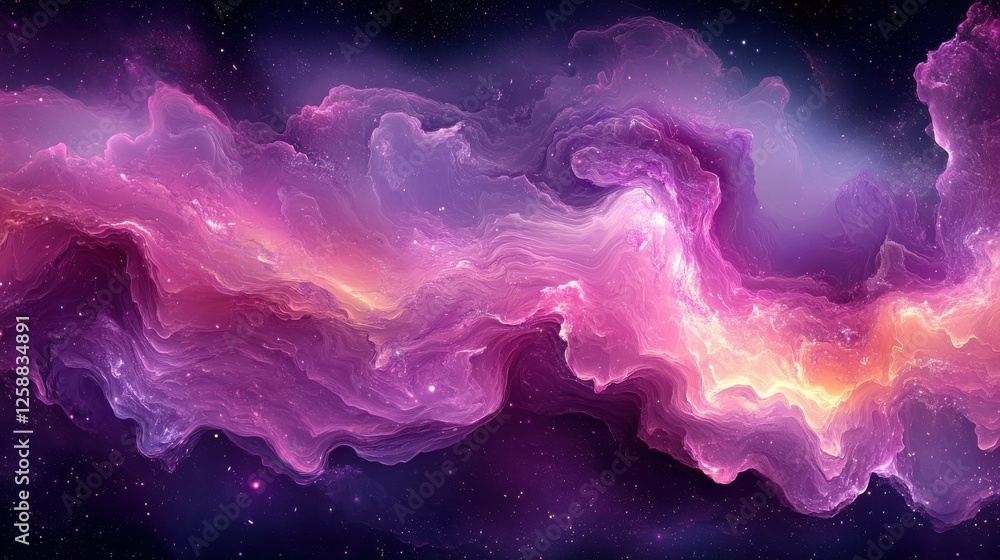 Abstract Cosmic Cloud with Vibrant Swirls of Pink and Purple Colors Abstract Cosmic Cloud with Vibrant Swirls of Pink and Purple Colors
