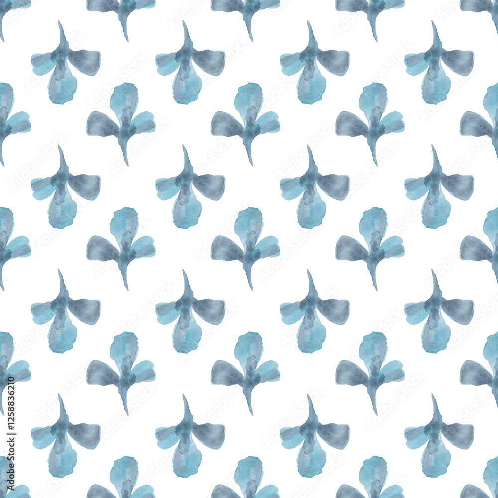 Watercolor seamless pattern with herbs and flowers. Romantic floral background. Fabric design. Watercolor seamless pattern with herbs and flowers. Romantic floral background. Fabric design.