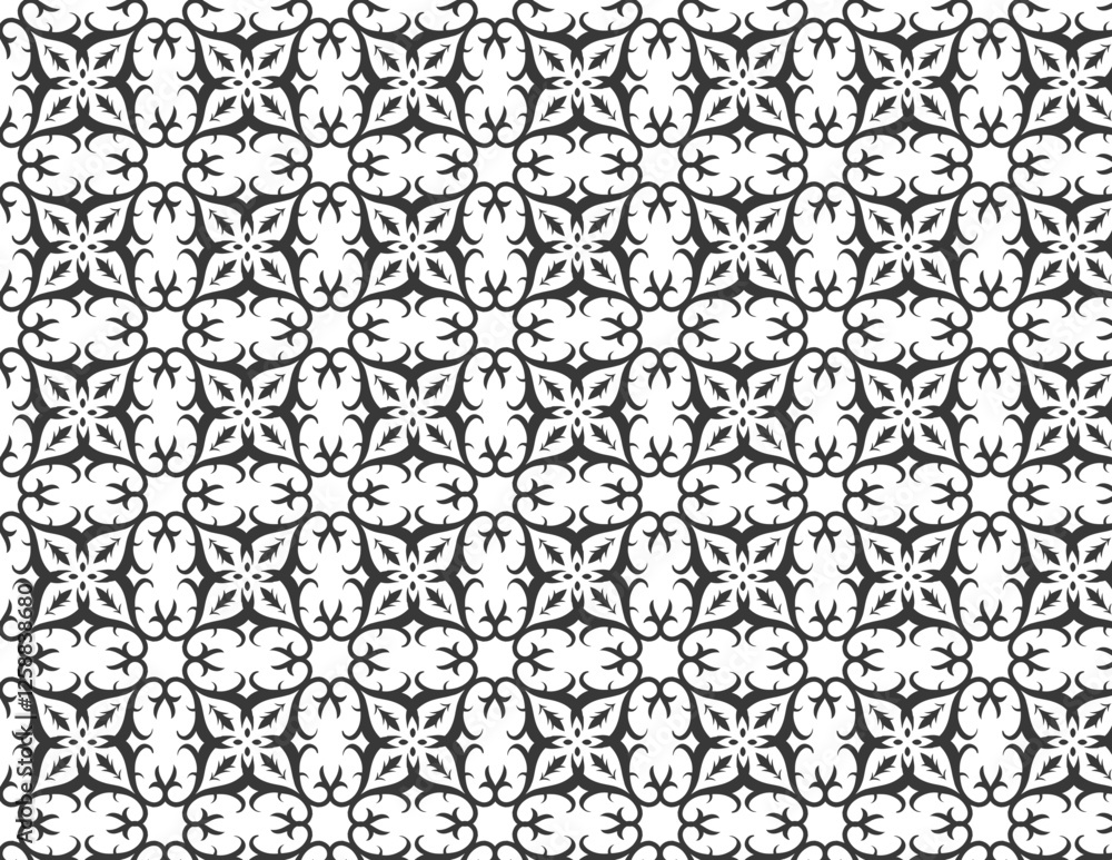 Fototapeta premium Elegant Vintage Floral Tile Pattern