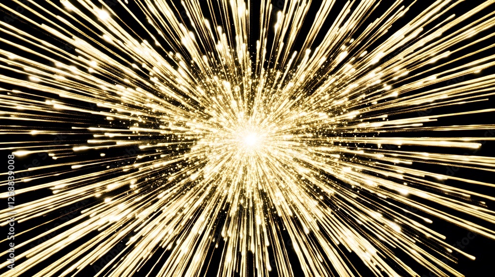 Naklejka premium Golden Light Burst Explosion Abstract Background