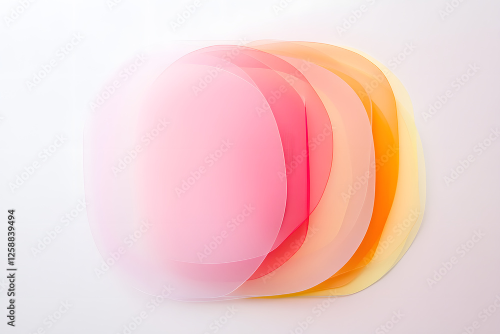 Colorful translucent disks overlapping in a gradient from pink to yellow. Abstract and minimalist, ideal for backgrounds or design elements. Colorful translucent disks overlapping in a gradient from pink to yellow. Abstract and minimalist, ideal for backgrounds or design elements.