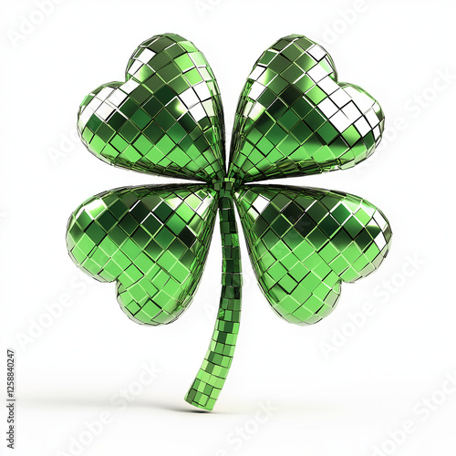 Shiny Green Shamrock Design