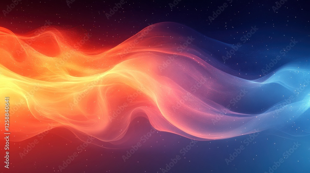 Obraz premium Abstract Flowing Waves of Colorful Light Against a Dark Background