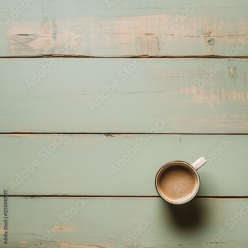 Coffee Cup on Rustic Table