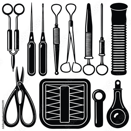 Medical surgery and treatment instrument  major and minor  surgery set