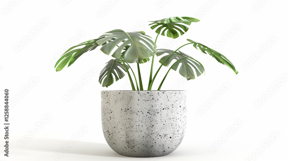 custom made wallpaper toronto digitalCreation failed Monstera plant in pot isolated on white background. Minimal tropical leaves houseplant home decor.