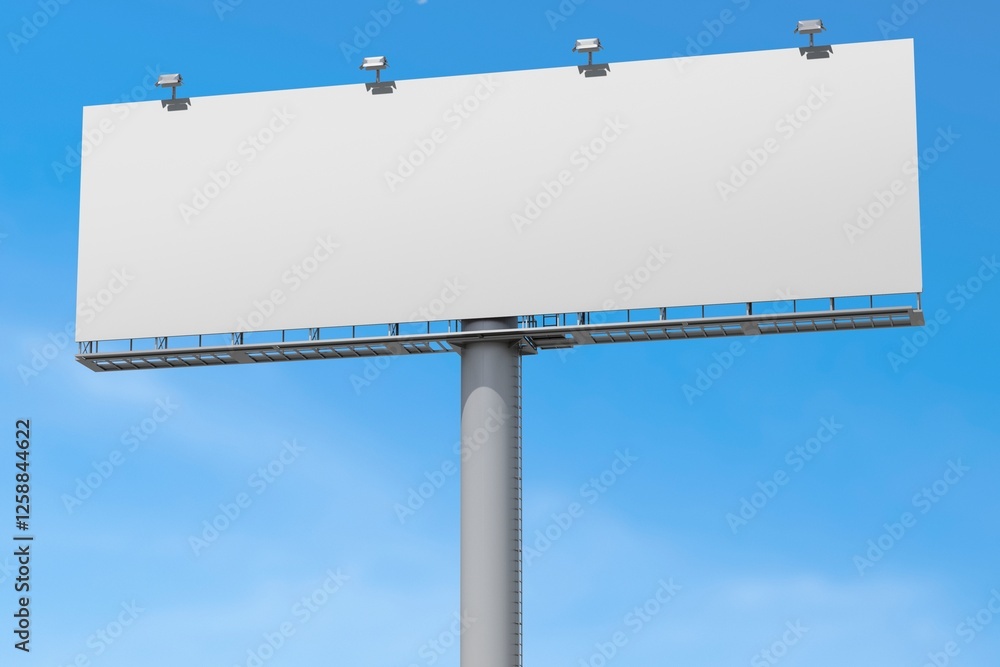Obraz premium White billboard sign, 3D realistic advertisement with blank space