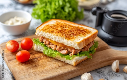 Wallpaper Mural Delicious Tuna Sandwich with Toasted Bread and Lettuce Torontodigital.ca