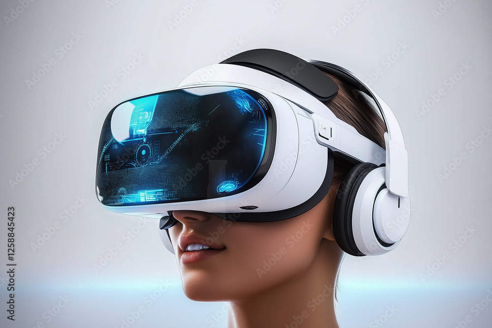 Futuristic smart headset displaying virtual reality technology trends and innovations Futuristic smart headset displaying virtual reality technology trends and innovations