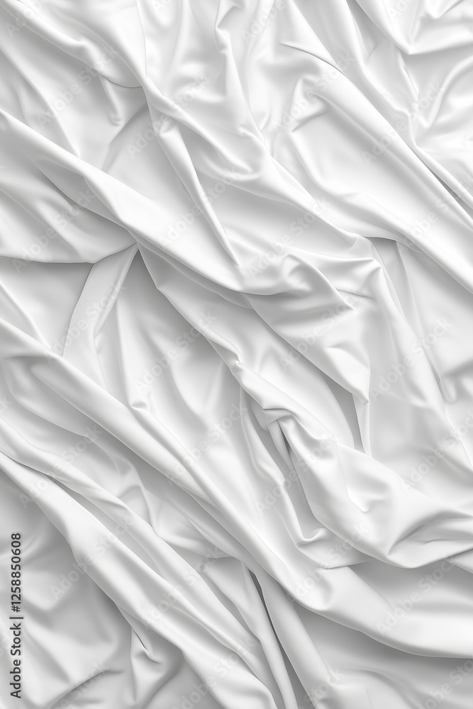 Obraz premium Crumpled white fabric displaying texture and softness in a minimalist setting