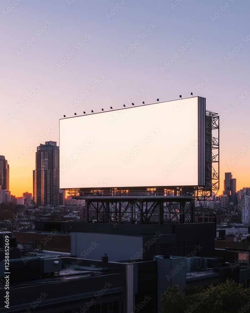 Empty Billboard Space Available for Advertising on Urban Building Facade Empty Billboard Space Available for Advertising on Urban Building Facade