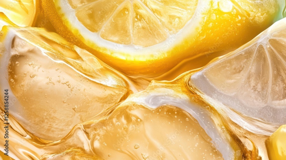 Close-up of Refreshing Lemon Ice Drink Close-up of Refreshing Lemon Ice Drink