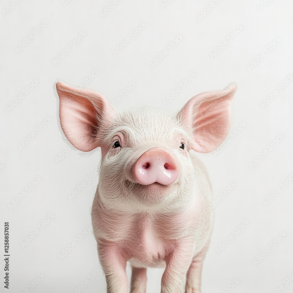 Isolated Pig on Pure White Background for Farming or Educational Use Isolated Pig on Pure White Background for Farming or Educational Use