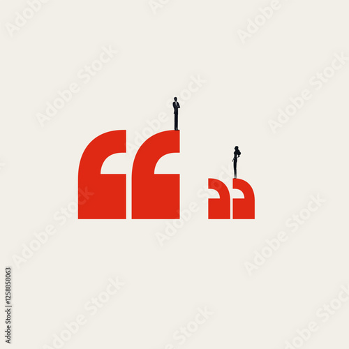 Business gender inequality vector concept. Symbol of unequal opportunity, corporate culture, career. Minimal design eps10 illustration.