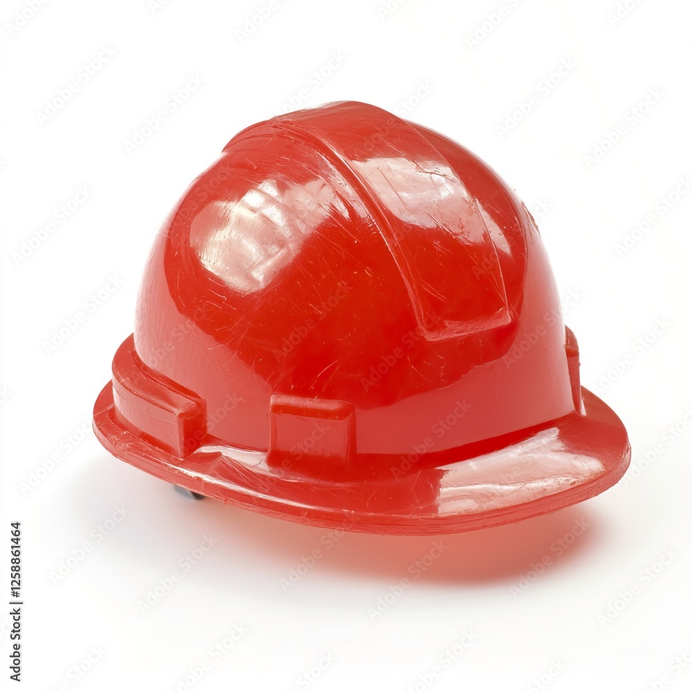 Fototapeta premium Red Safety Hard Hat for Electrical Hazard Awareness and Protection