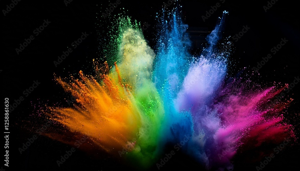 Fototapeta premium colorful rainbow holi paint splash color powder explosion