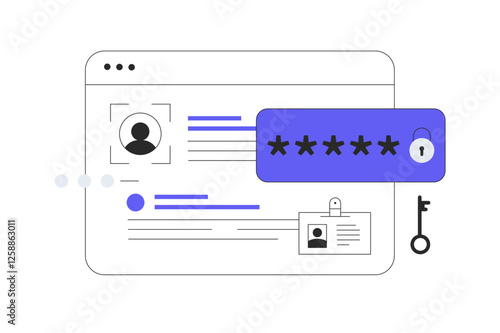 Two steps verification to protect personal data. User authorization, login authentication and information protection. Flat Cartoon Vector Illustration, icon. Stylish abstract web design