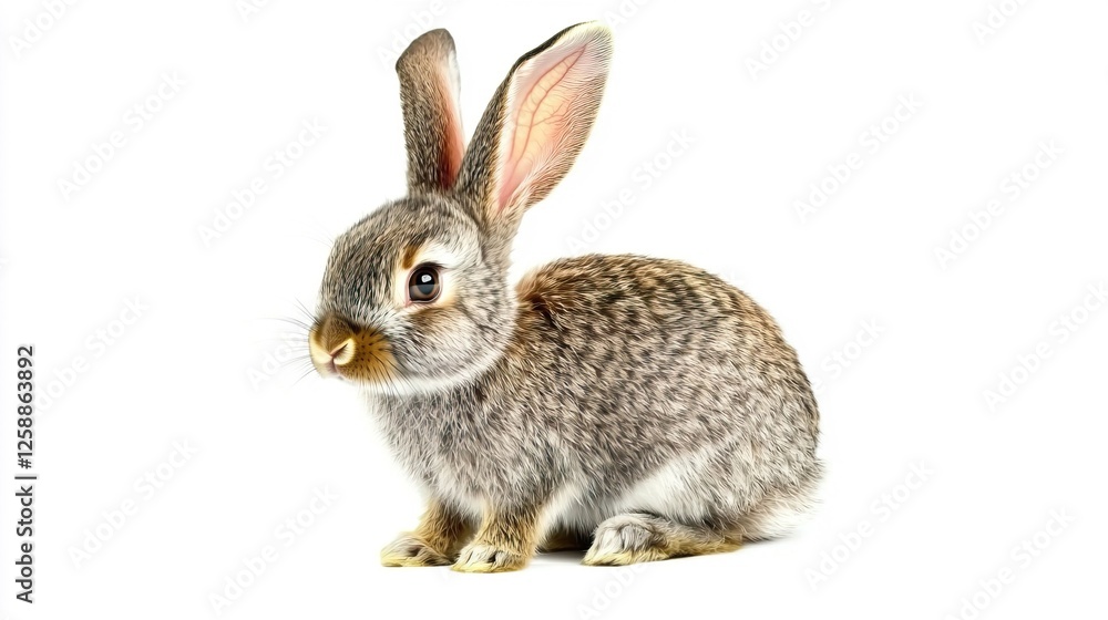 Adorable Gray Bunny Rabbit with Long Ears and Soft Fur Adorable Gray Bunny Rabbit with Long Ears and Soft Fur