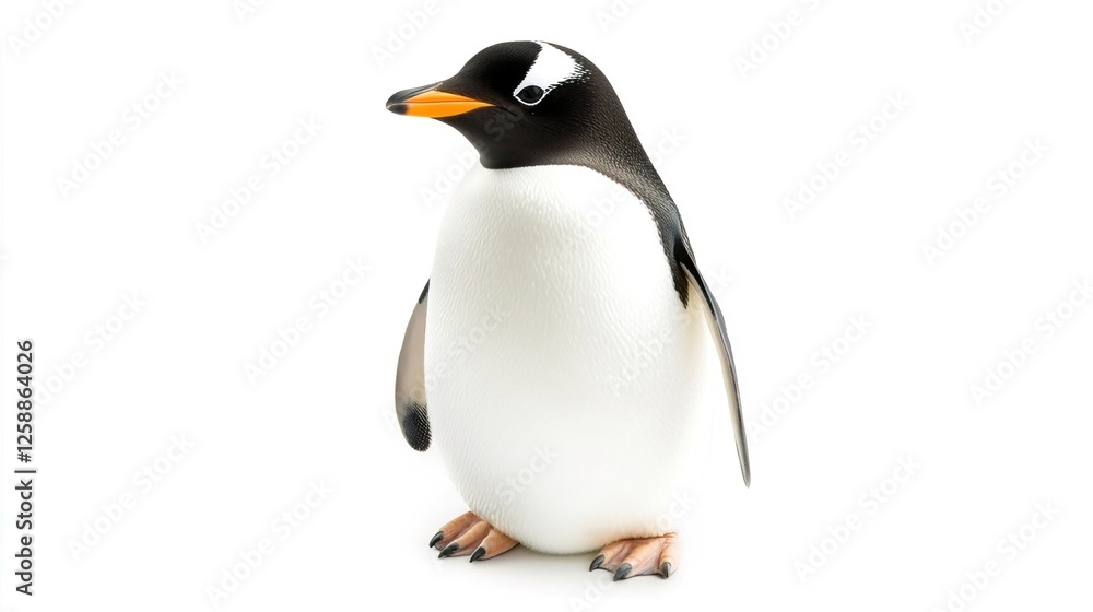 Obraz premium Isolated Penguin on White Background for Nature and Wildlife Photography