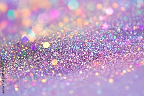 Light purple background with iridescent glitter, pastel rainbow colors, dreamy ethereal aestheti