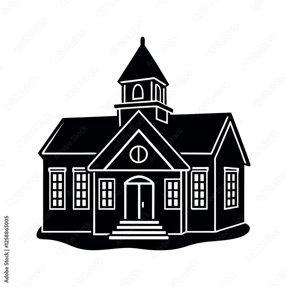 School Silhouette Vector Graphics for Logos and Icons School Silhouette Vector Graphics for Logos and Icons