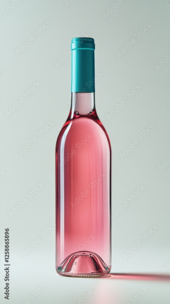 Inviting bottle of chilled rose wine stands elegantly against a soft backdrop, perfect for summer gatherings or quiet evenings Inviting bottle of chilled rose wine stands elegantly against a soft backdrop, perfect for summer gatherings or quiet evenings