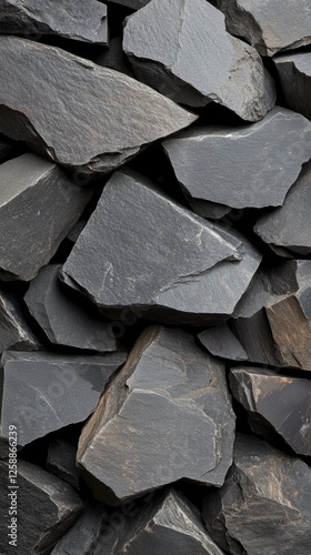 Wallpaper Mural Anthracite stones arranged in a chaotic formation showcasing natural textures and colors, suitable for various decorative or construction purposes Torontodigital.ca