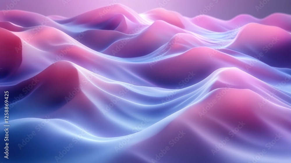 Obraz premium Abstract Waves of Colorful Smooth Textures in Digital Art