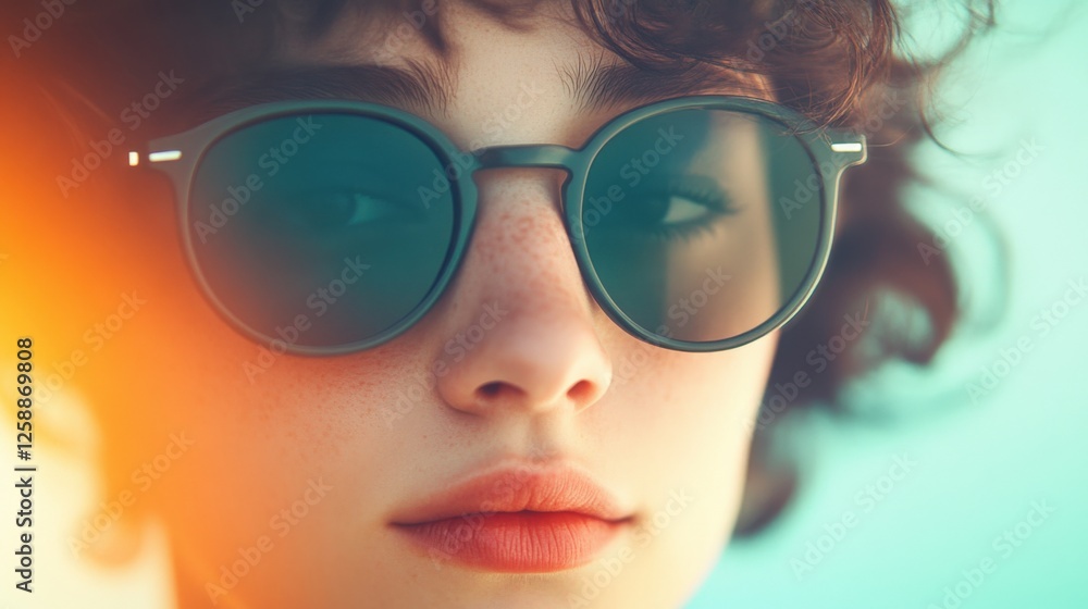 close-up of a person wearing sunglasses close-up of a person wearing sunglasses