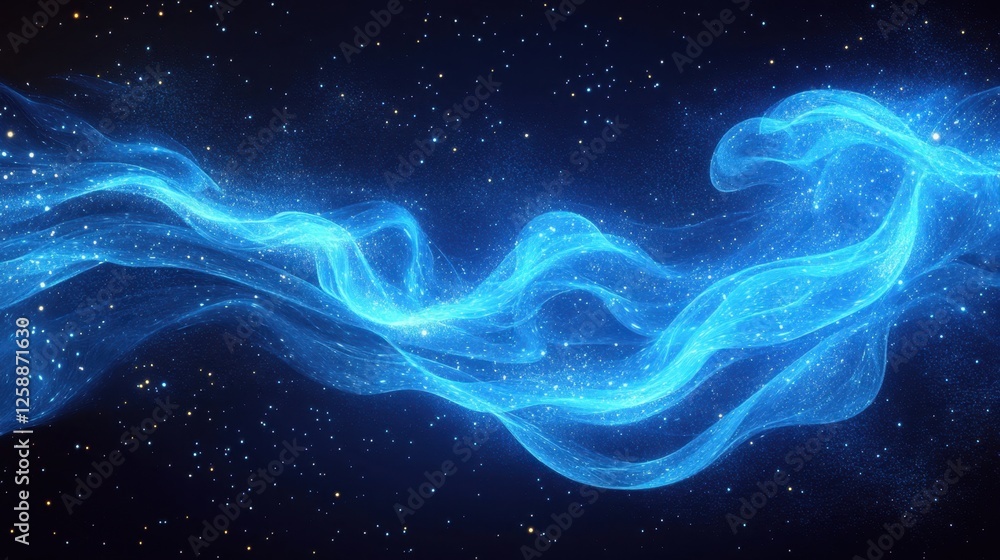 Cosmic waves of energy dance through the starry expanse of the universe Cosmic waves of energy dance through the starry expanse of the universe