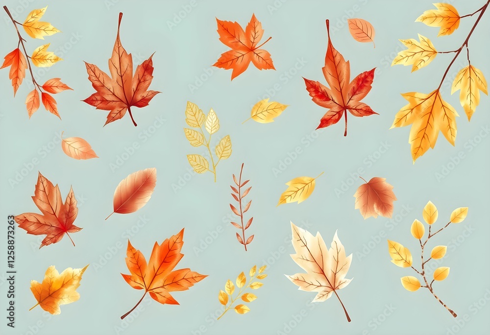 Obraz premium autumn leaves seamless pattern
