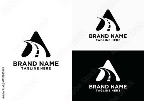 road logo design in vector icon template illustration. road signs logo