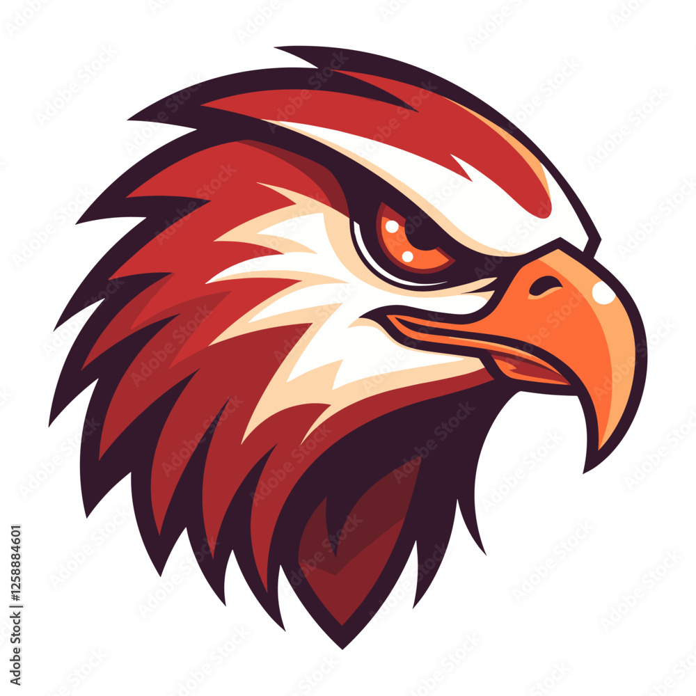 Obraz premium Falcon head retro logo illustration vector eagle vector