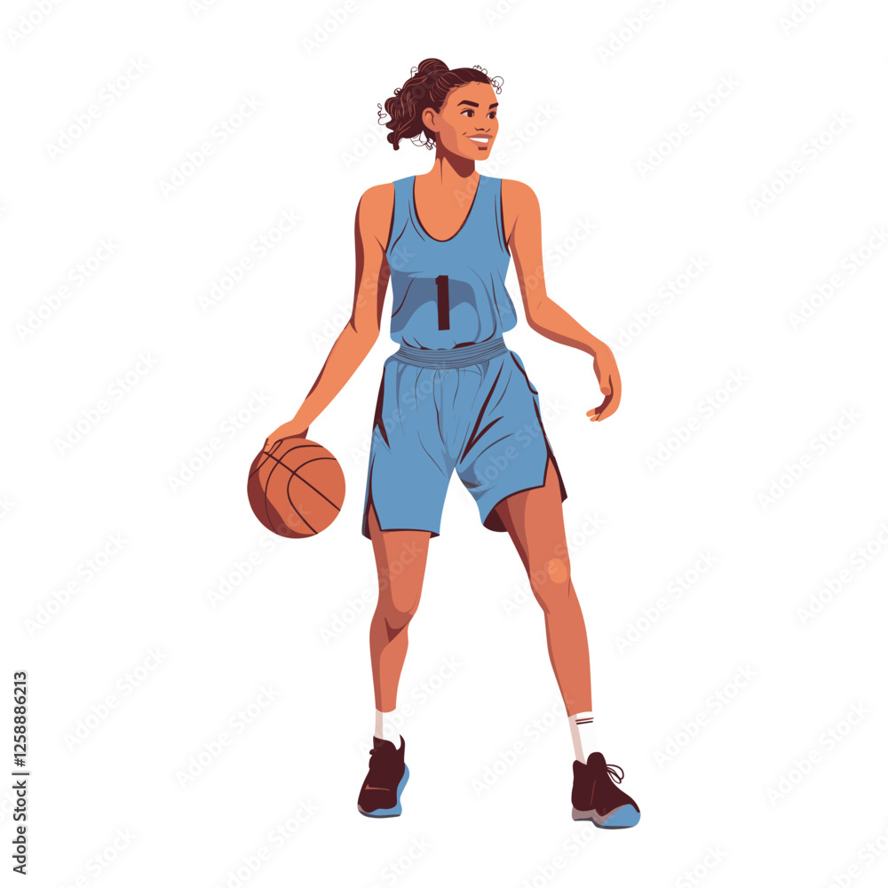 Woman basketball player sports illustration female vector Woman basketball player sports illustration female vector