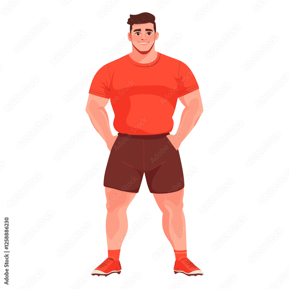 Man american football player illustration cartoon happy vector Man american football player illustration cartoon happy vector