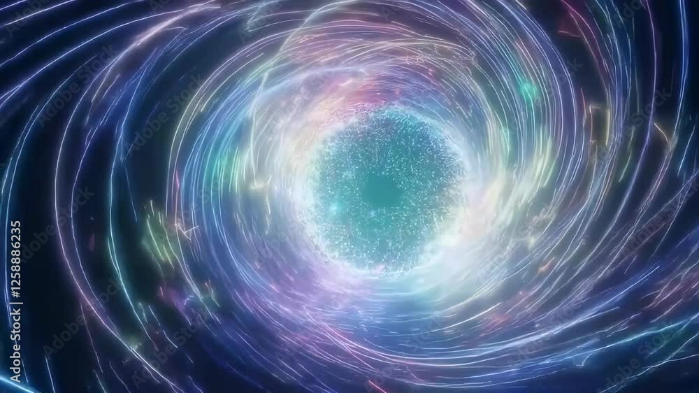 Glowing plasma rotating around a wormhole in space Glowing plasma rotating around a wormhole in space